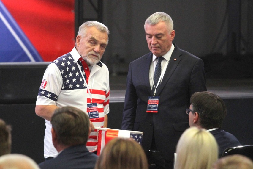 Jarosław Kaczyński i Mateusz Morawiecki w sobotę na konwencji wyborczej PiS w Kielcach [ZAPIS TRANSMISJI]