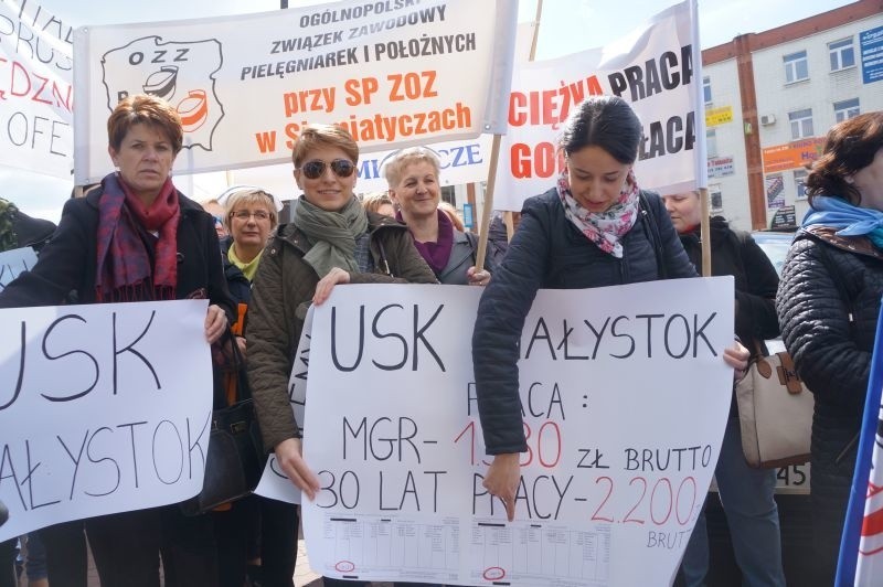 Urząd marszałkowski. Protest pielęgniarek z całego regionu (zdjęcia, wideo)