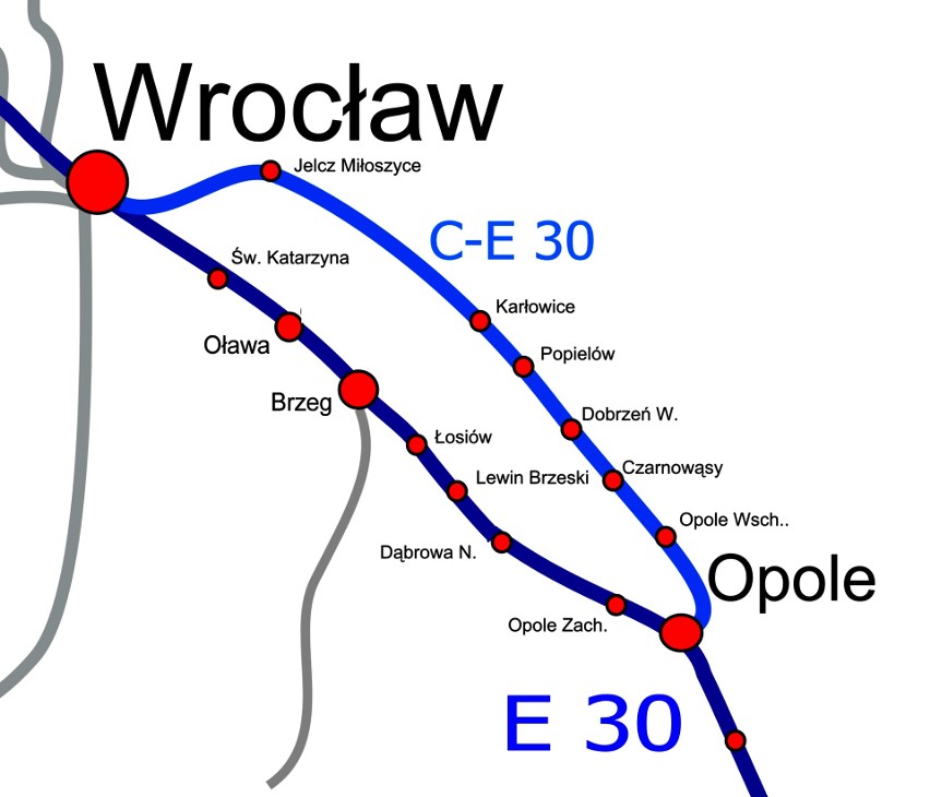 Z Opola do Wrocławia przez Jelcz pociągi pojadą szybciej.