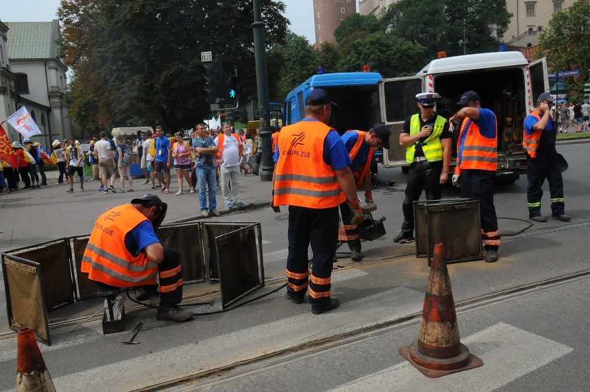 Naprawa torowiska na ul. Stradomskiej