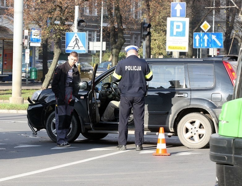 Wypadek na placu Kościuszki w Szczecinie.