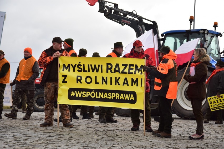Protest rolników (20.02.2024) w Jaroszewie koło Żnina.