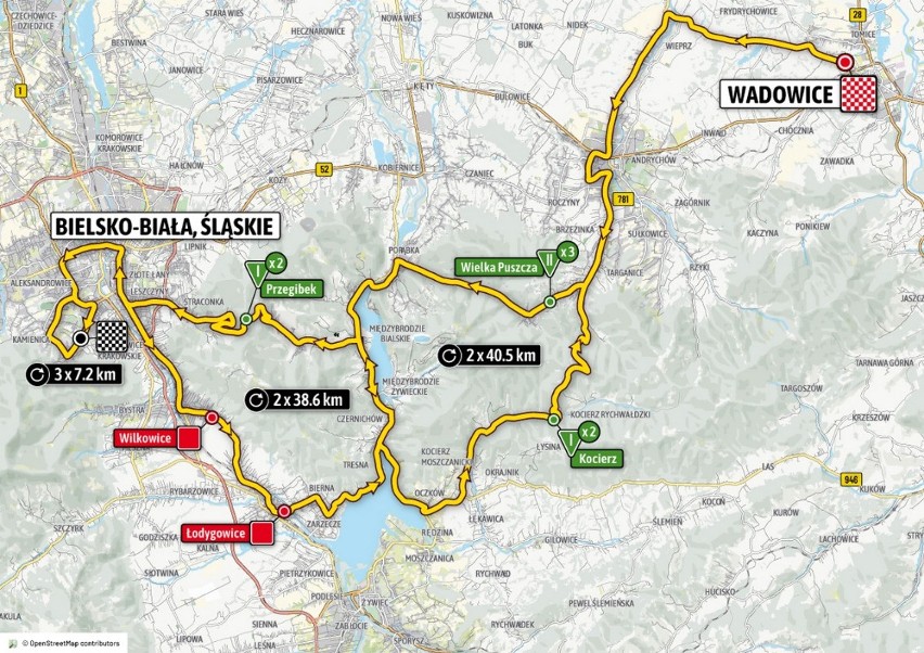 3.etap: 7.08.2020: Wadowice - Bielsko-Biała (203,1 km)...