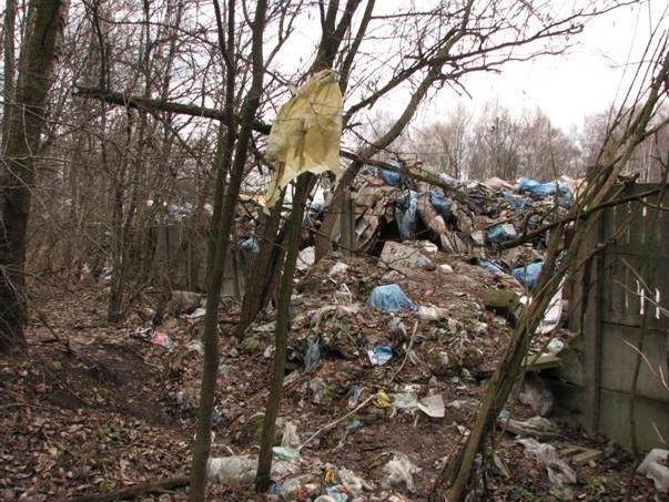 To zdjęcie Zielonych pokazuje, że  składowisko naprawdę nie mieści się w swoich granicach. Śmieci wysypały się  za płot