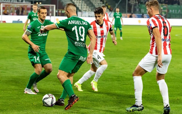 Fragment meczu, Cracovia - Radomiak z rundy jesiennej. Zieloni wygrali 2:1.