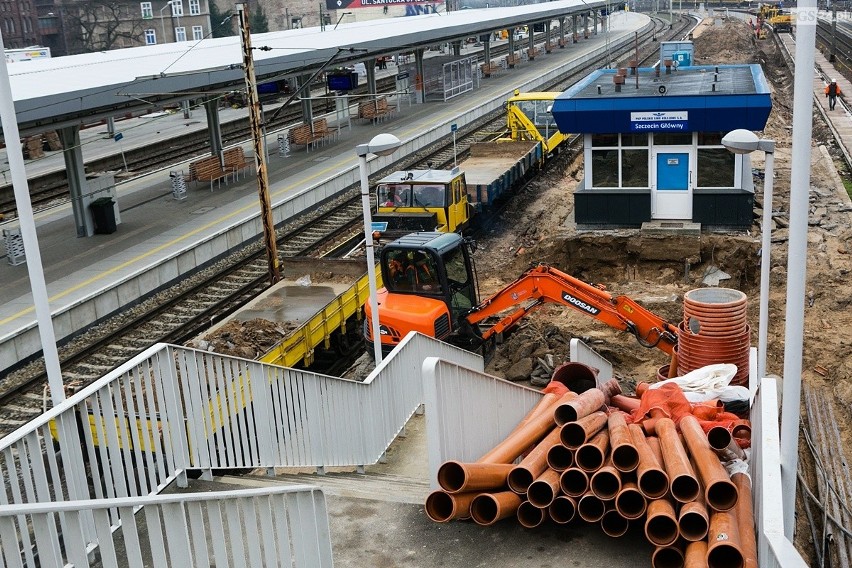 Przebudowa dworca PKP w Szczecinie. Zobacz, jak idą prace [ZDJĘCIA]