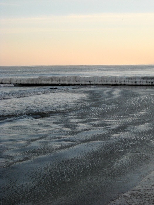 Zima na plaży w Kołobrzegu