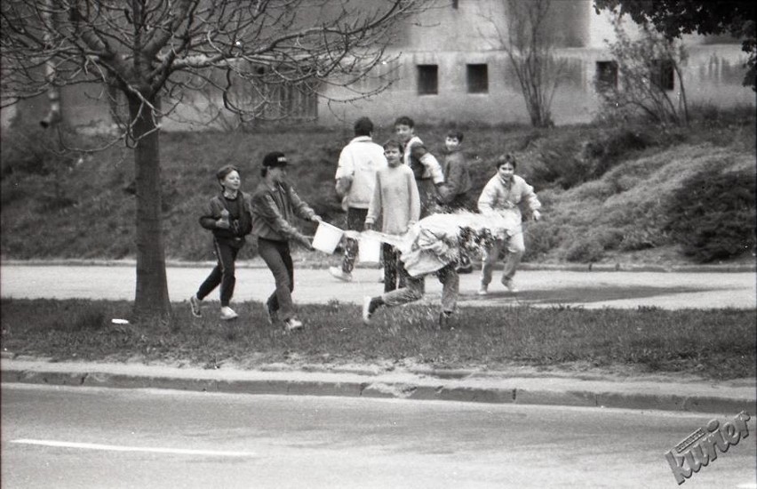 Śmigus-dyngus w Lublinie - ulica Weteranów