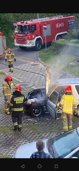 Pożar samochodu w Rydułtowach na Orłowcu     