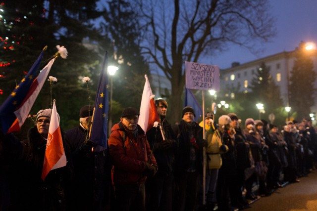 Protesty pod Sejmem w grudniu 2016 r.