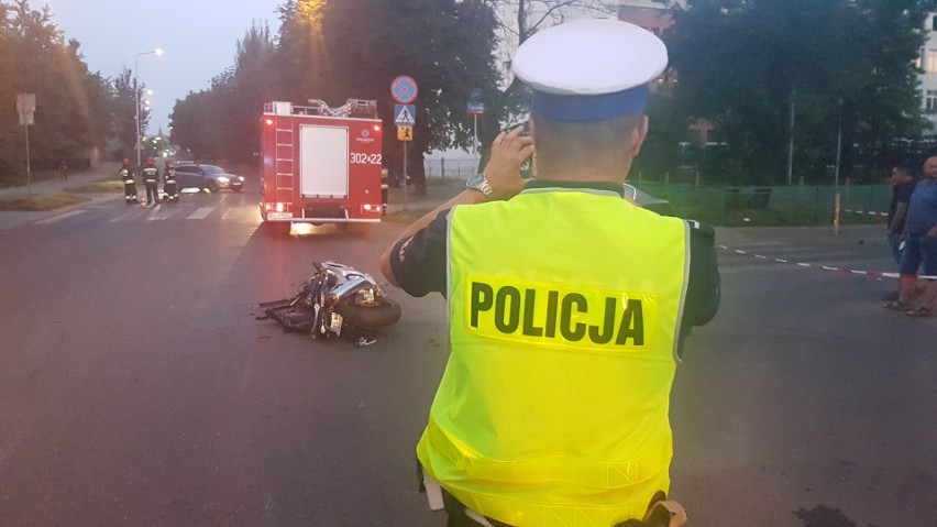Wypadek motocyklisty na Łagiewnickiej w Łodzi