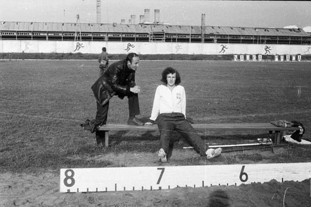 Rok 1975 - trener Mieczysław Komorowski i Wojciech Spychalski.