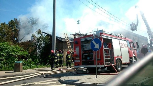 Pożar na Trakcie ś.  Wojciecha w Gdańsku