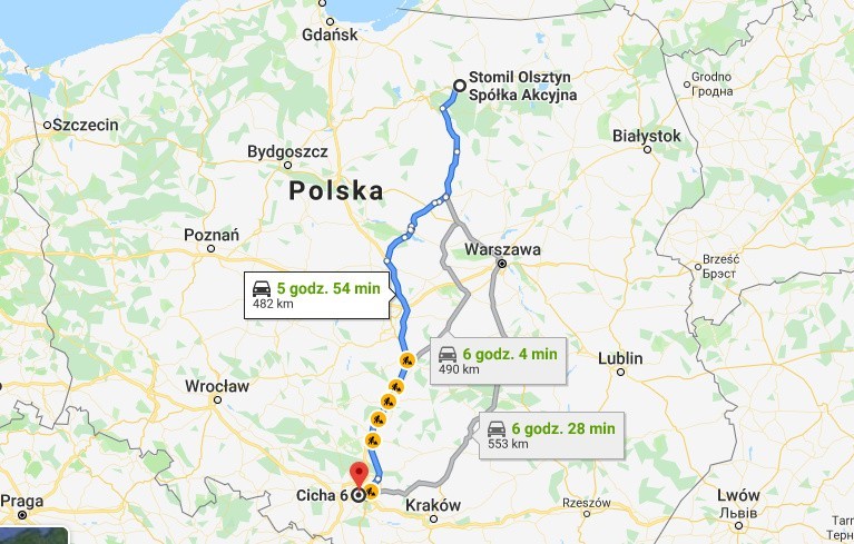 Ruch Chorzów - Stomil Olsztyn - 482 km