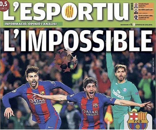 Po meczu Barcelona - PSG: L'impossible, Irracjonalna remontada [OKŁADKI]