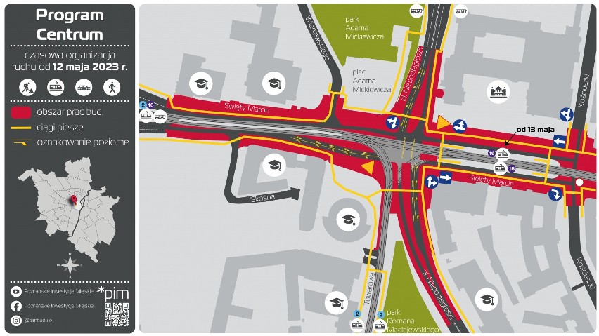 Organizacja ruchu w centrum w dniu 12 maja 2023
