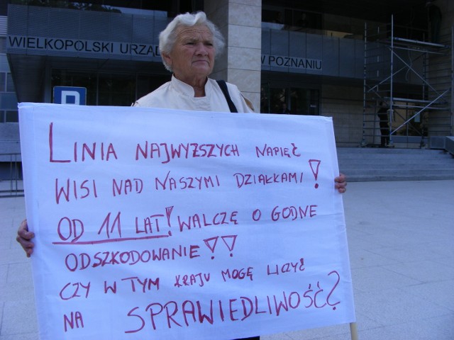Pod Urzędem Wojewódzkim w Poznaniu Genowefa Jankowiak protestował już cztery lata temu.