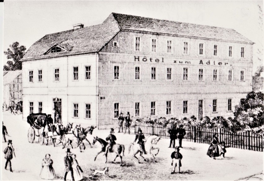 Pierwszy hotel "Pod Orłem". Połowa XIX stulecia.