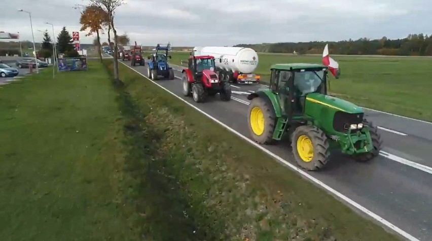 Protest rolników w Nagłowicach i drodze krajowej numer "78"...