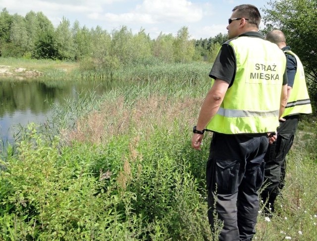 We wtorek strażnicy miejscy patrolowali dzikie kąpieliska. Jedno z nich znajduje się w dawnym wyrobisku piachu przy ulicy Rataja.