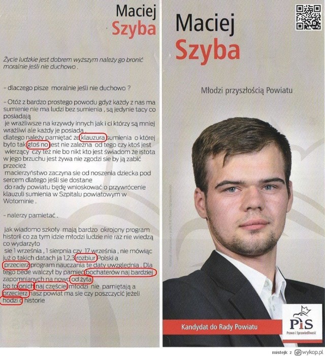 Tak wygląda ulotka wyborcza, której zdjęcie pojawiło się na serwisie Wykop.pl
