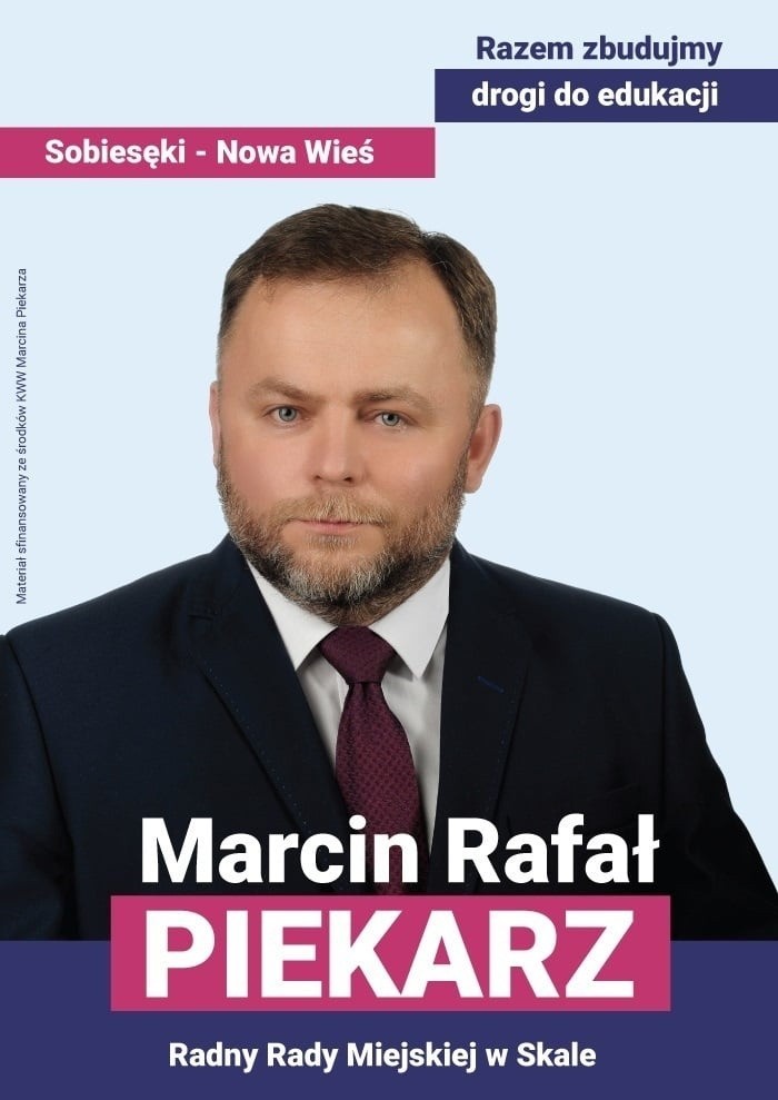 Nowym radnym Rady Miejskiej w Skale został Marcin Piekarz,...