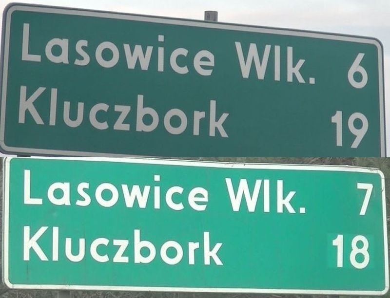 Jadąc drogą krajową nr 45 z Opola w kierunku Kluczborka w...