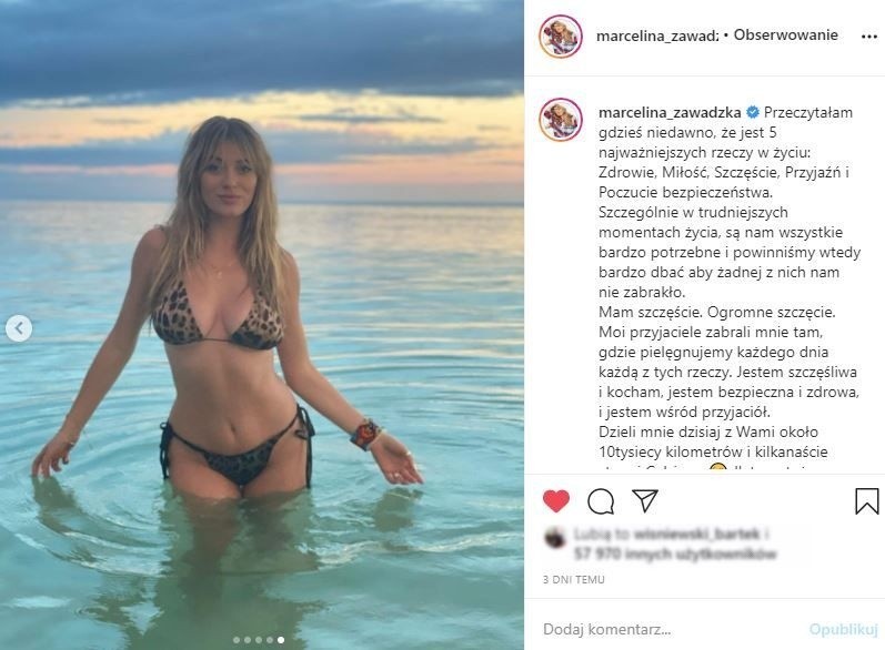 Marcelina Zawadzka w bikini w panterkę! Ależ ona zgrabna... NOWE ZDJĘCIA 27.08.2022