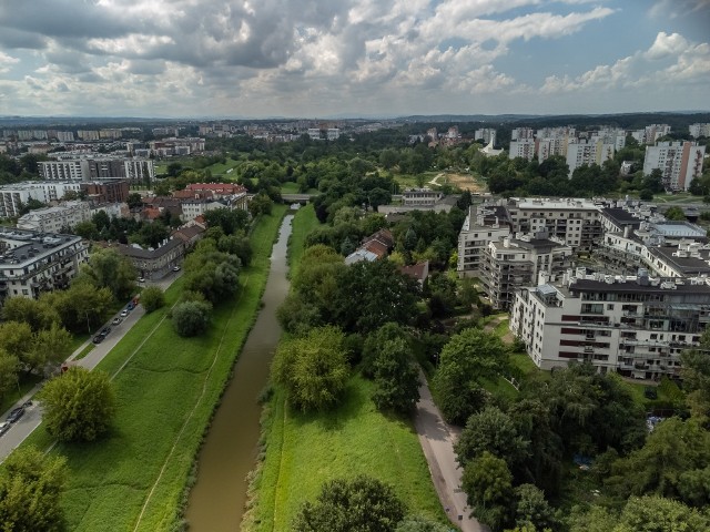 Rejony z działkami rezerwowanymi na Kanał Krakowski.