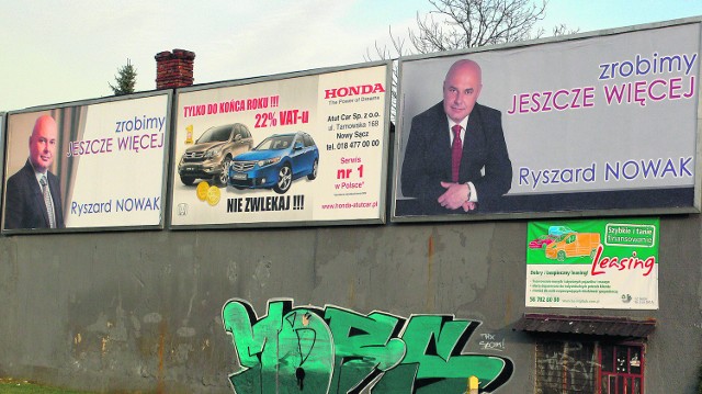 Banery reklamowe prezydenta Ryszarda Nowaka przy ulicy Krańcowej (jeszcze bez nazwy komitetu wyborczego)