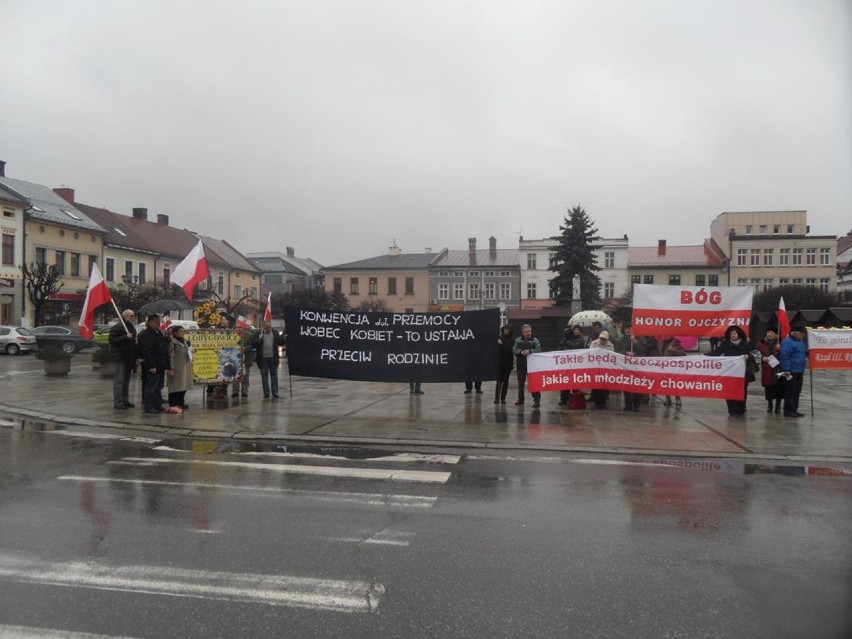 Pikieta Żywiec. Protestowali przeciw konwencji w sprawie przemocy [ZDJĘCIA]