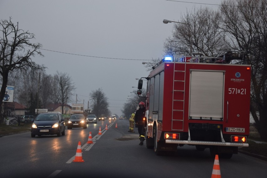 Kolizja na ulicy Łaskiej w Zduńskiej Woli ZDJĘCIA