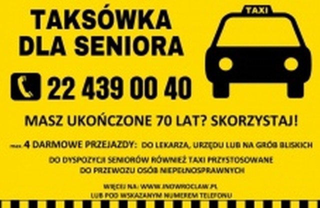 Rusza druga edycja darmowej "Taksówki dla seniora"