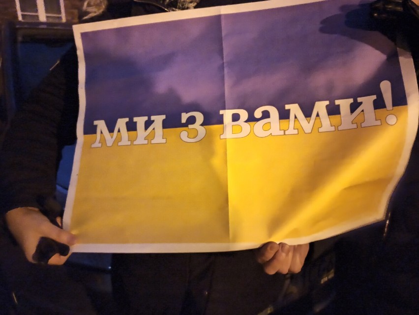 Nowy Dwór Gdański.  Odbył się wiec poparcia dla walczącej Ukrainy 