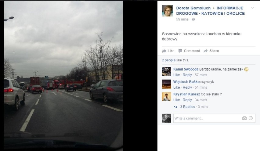 Wypadek ciężarówki w Sosnowcu na DK...