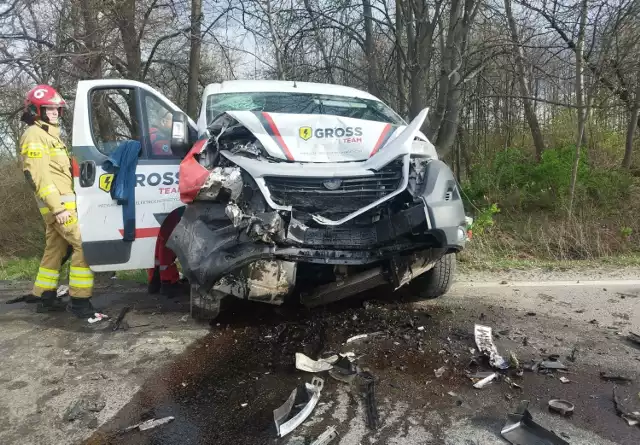 Wypadek na DK 35 koło Wojnarowic, dwie osoby trafiły do szpitala