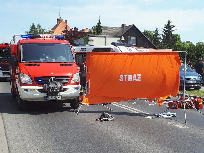 Potrącenie rowerzystki na ulicy Zdunowskiej w Krotoszynie