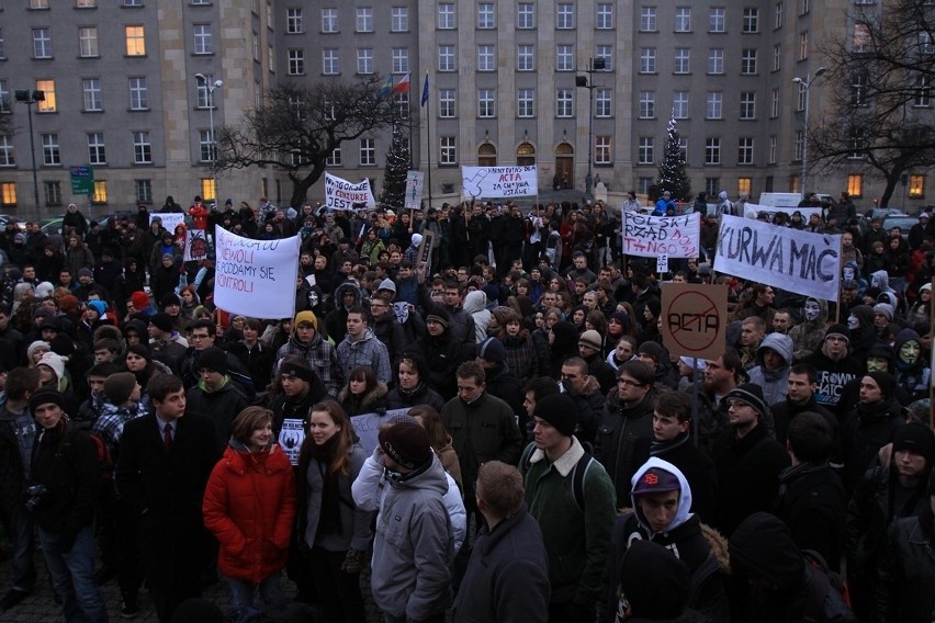 Protest przeciwko ACTA w Katowicach [ZDJĘCIA i WIDEO]