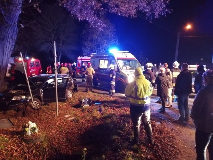 Wypadek w Dębinie. Ranny kierowca osobówki i 8-letnia dziewczynka