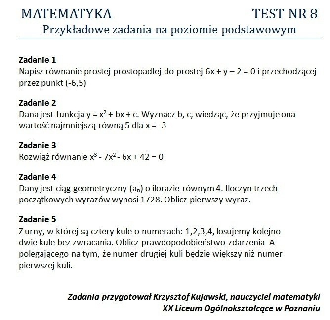 MATURA 2012. Test z matematyki. Sprawdź, czy wyliczysz takie zadania