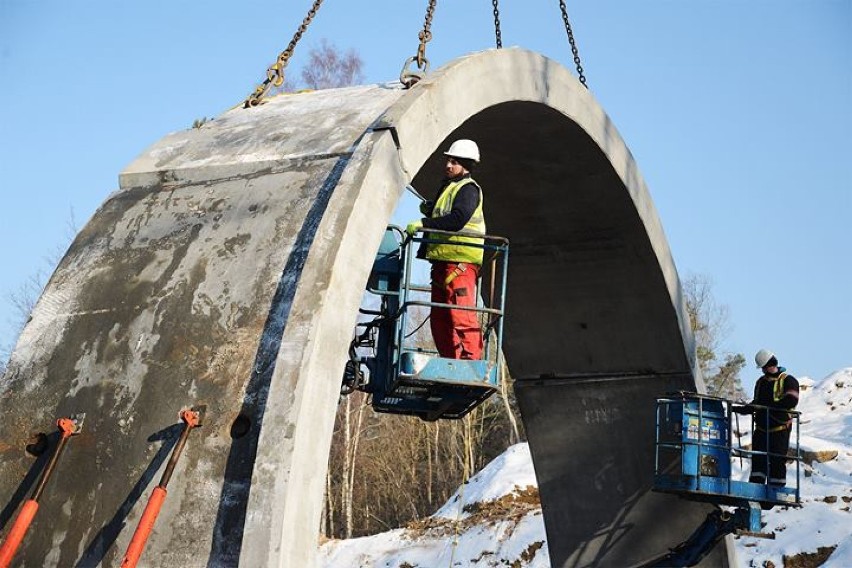 Budowa wiaduktu przy Wołkowyskiej w Gdańsku (5.02.2014 r.)