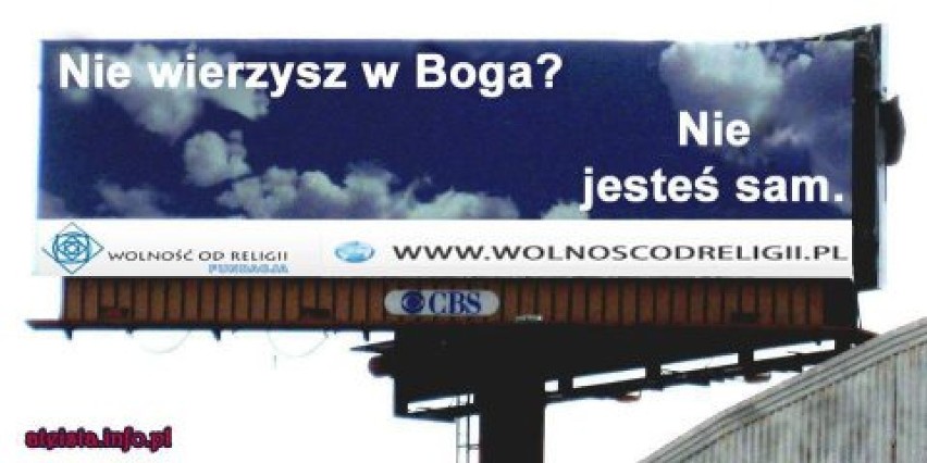 W Poznaniu zawisną billboardy promujące ateizm.