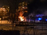 Gdynia Witomino.  Pożar autobusu. Nie ma poszkodowanych, zablokowana droga