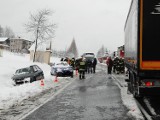 Wypadek w Cieniawie k. Nowego Sącza. Karambol siedmiu aut na DK28 [ZDJĘCIA, WIDEO]