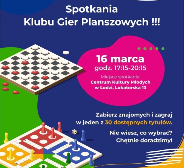 Już w najbliższą środę w Centrum Kultury Młodych odbędzie się spotkanie miłośników gier planszowych. Udział w zajęciach jest bezpłatny!