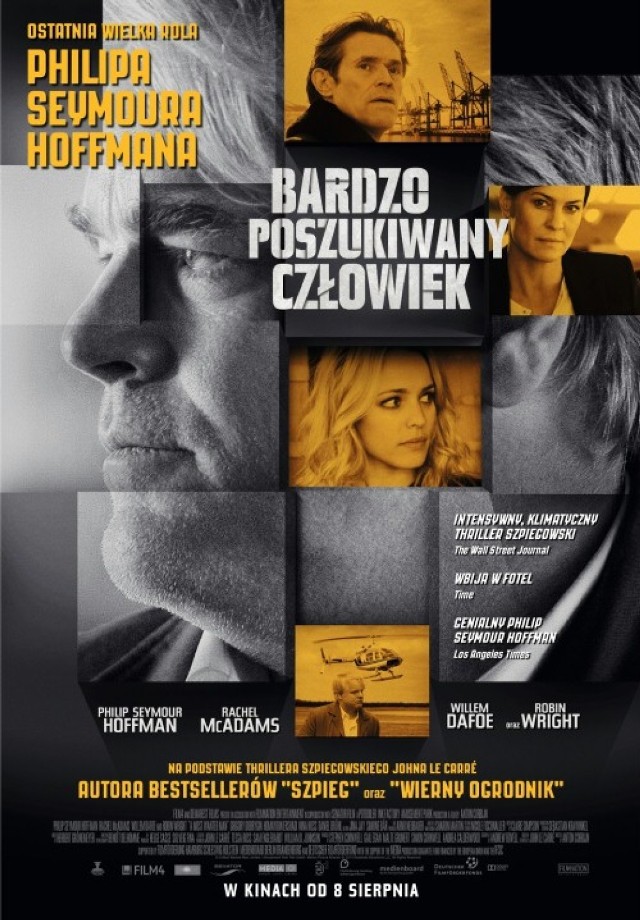 Zobaczymy oparty na słynnym bestsellerze Johna le Carré thriller szpiegowski w reżyserii Antona Corbijna. Film warto obejrzeć, bo to ostatnia główna rola Philipa Seymoura Hoffmana, któremu na ekranie towarzyszą Rachel McAdams, Willem Dafoe  i Robin Wright.Do Hamburga nielegalnie przedostaje się Issa, młody, skrajnie wycieńczony Czeczen. Jego przyjazd natychmiast wzbudza niepokój 
niemieckiego oraz brytyjskiego kontrwywiadu. Tajemniczy mężczyzna rości sobie bowiem prawo do gigantycznej fortuny zdeponowanej przed laty w prywatnym banku. Służby podejrzewają przybysza o wspieranie terroryzmu. W przygotowanej prowokacji swoje role do odegrania będą mieli nie tylko agenci. Do rozgrywki przystąpią także młoda idealistka, prawniczka Annabel i leciwy bankier, który jako jedyny może znać prawdę o pochodzeniu pieniędzy. Rozpoczyna się walka wywiadów i wyścig, którego stawką jest międzynarodowe bezpieczeństwo.