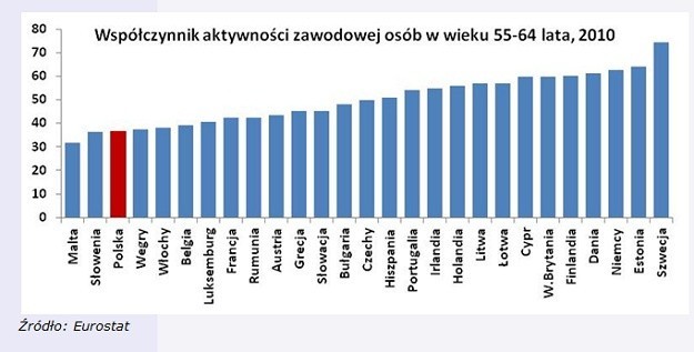 Znajdujemy się w Europie na 3. miejscu od końca pod względem aktywności zawodowej emerytów