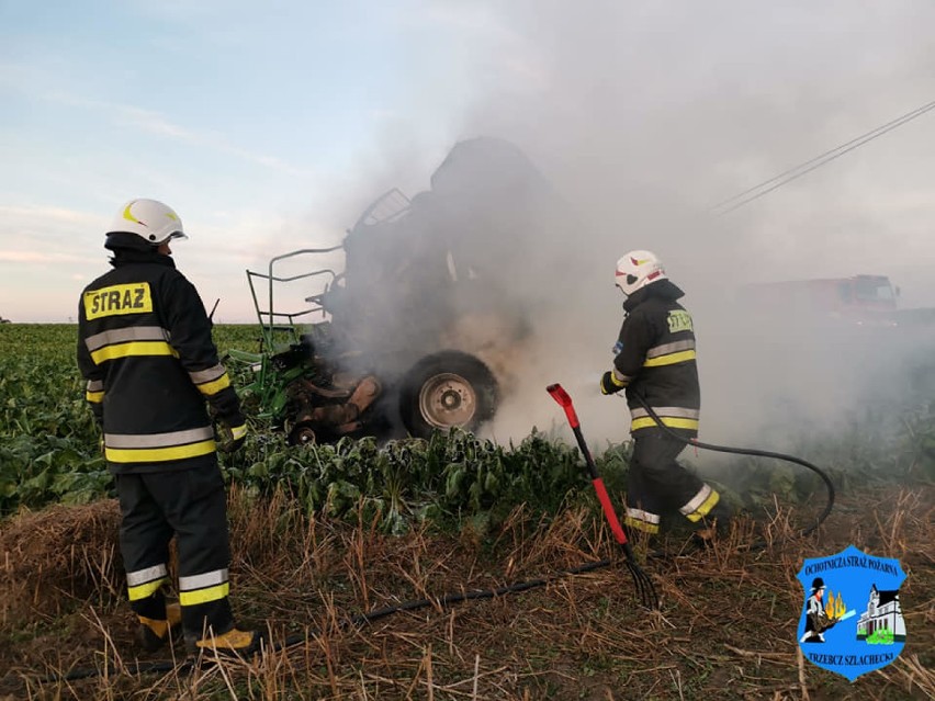 Pożar prasy ugasili strażacy w Trzebczu Szlacheckim, a...