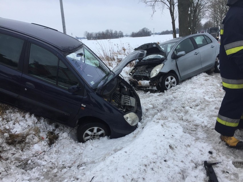 Zderzenie dwóch samochodów w gminie Lubień Kujawski