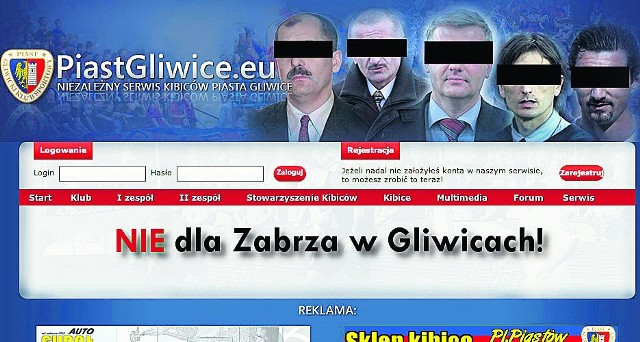 Taki obrazek widnieje na stronie internetowej prowadzonej przez gliwickich fanów